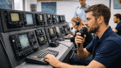 Control de radiofrecuencia en un centro de operaciones de telecomunicaciones.